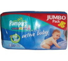 Подгузники Active Baby  9-20кг/9-16кг  62шт Джамбо