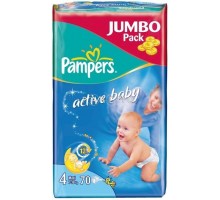 Подгузники Active Baby  7-18/7-14 кг  70 шт