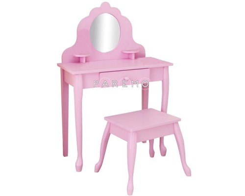 Розовый туалетный столик из дерева для девочки Дива (Pink Medium Vanity & Stool)