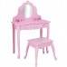 Розовый туалетный столик из дерева для девочки Дива (Pink Medium Vanity & Stool)