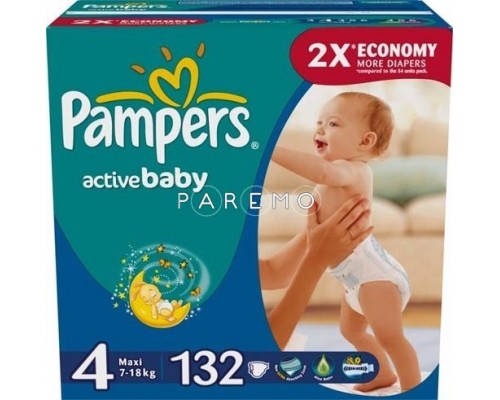 Подгузники Active Baby  7-18 кг  132шт