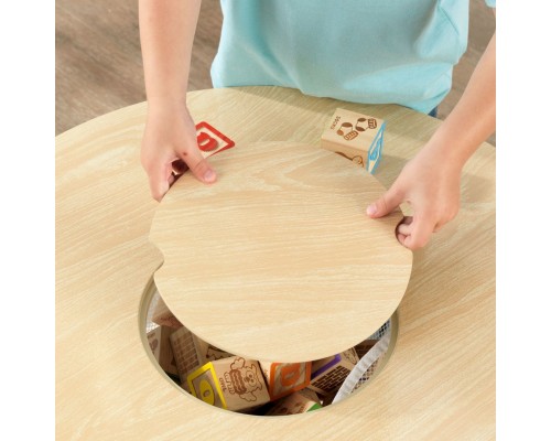 Стол + 2 стула Сокровищница, бежевый (Round Storage Table & Chair Set)