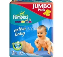 Подгузники Active Baby  4-9кг  82шт