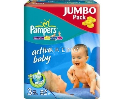 Подгузники Active Baby  4-9кг  82шт